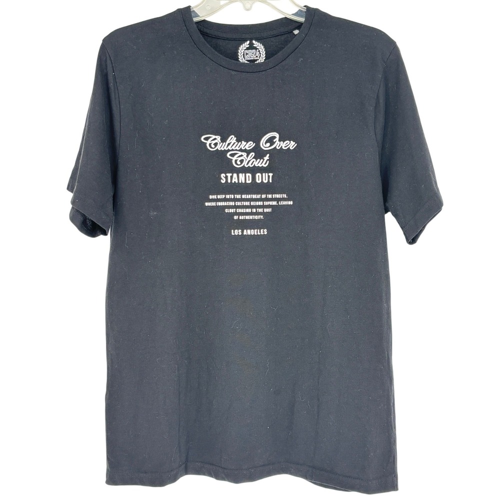Chrome Edge CR24 Mens Large Culture Over Clout Graphic T-Shirt Black L